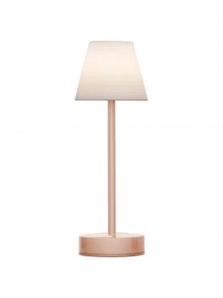 Mobile Dimmbare LED-Au&szlig;entischlampe Lola mit Touch-Funktion in Rosa, Ø 11 x H 32 cm