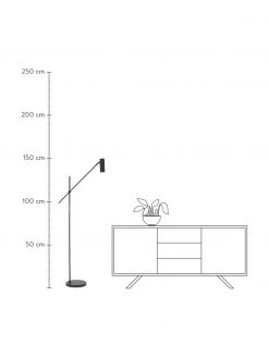 Westwing Collection Moderne Leselampe Cassandra in Schwarz, B 75 x H 152 cm -Leuchten Verkaufsladen Moderne Leselampe Cassandra in Schwarz 2