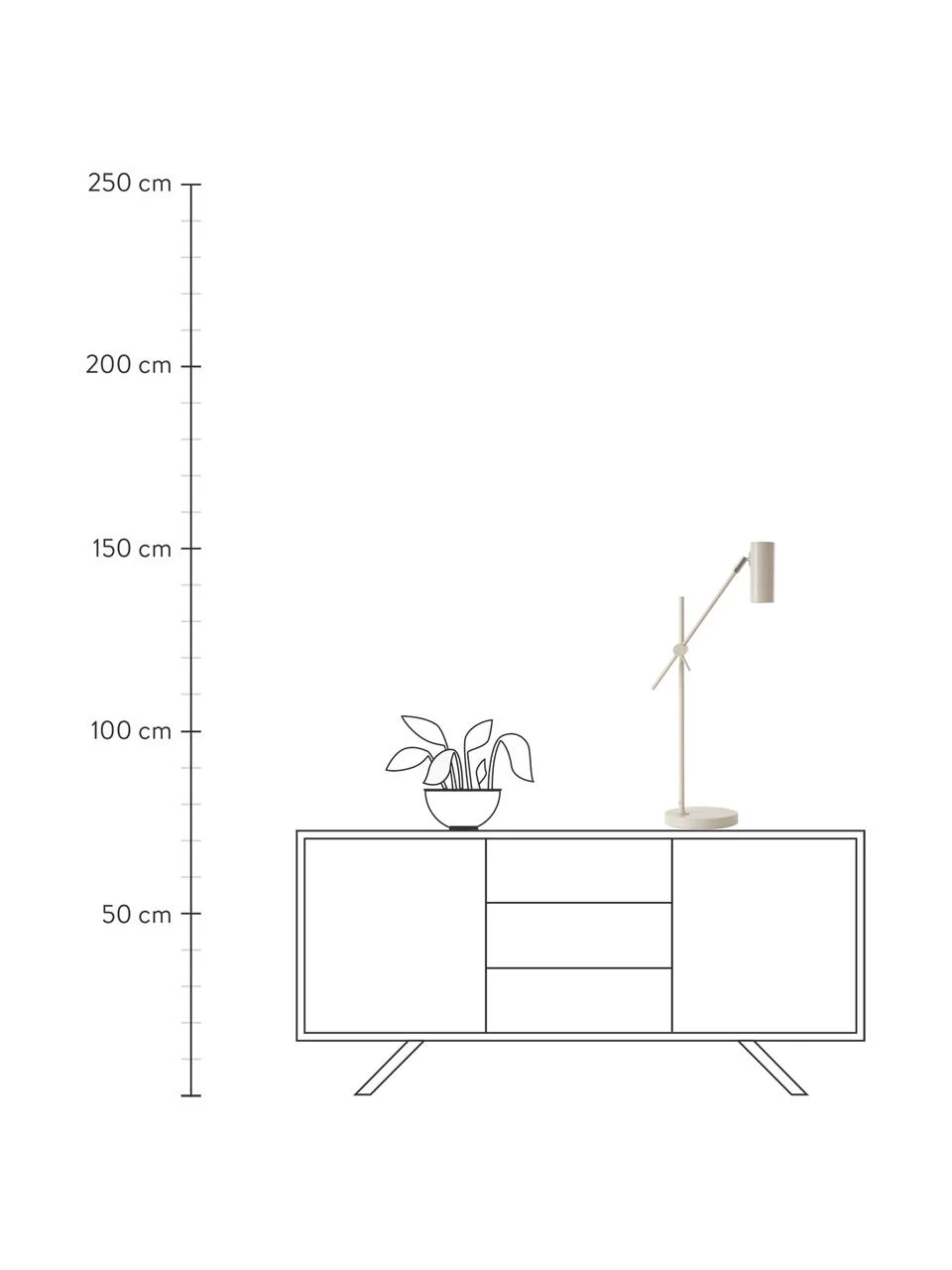 Westwing Collection Moderne Schreibtischlampe Cassandra in Beige, T 47 x H 55 cm 5 Westwing Collection Moderne Schreibtischlampe Cassandra in Beige, T 47 x H 55 cm – Bild 3
