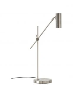 Westwing Collection Moderne Schreibtischlampe Cassandra in Silberfarben, T 47 x H 55 cm