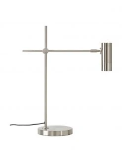 Westwing Collection Moderne Schreibtischlampe Cassandra in Silberfarben, T 47 x H 55 cm -Leuchten Verkaufsladen Moderne Schreibtischlampe Cassandra in Silberfarben 4