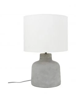 Westwing Collection Moderne Tischlampe Ike mit Betonfu&szlig;, Ø 30 x H 45 cm