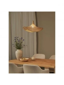 Westwing Collection Ovale Pendelleuchte Bahar aus Bambus, B 53 x H 28 cm -Leuchten Verkaufsladen Ovale Pendelleuchte Bahar aus Bambus 2