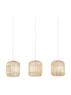 Westwing Collection Pendelleuchte Adam aus Bambus, B 78 x H 24 cm