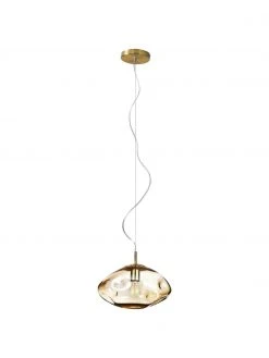 Westwing Collection Pendelleuchte Amora aus champagnerfarbenem Glas, Ø 35 x H 20 cm -Leuchten Verkaufsladen Pendelleuchte Amora aus champagnerfarbenem Glas 2