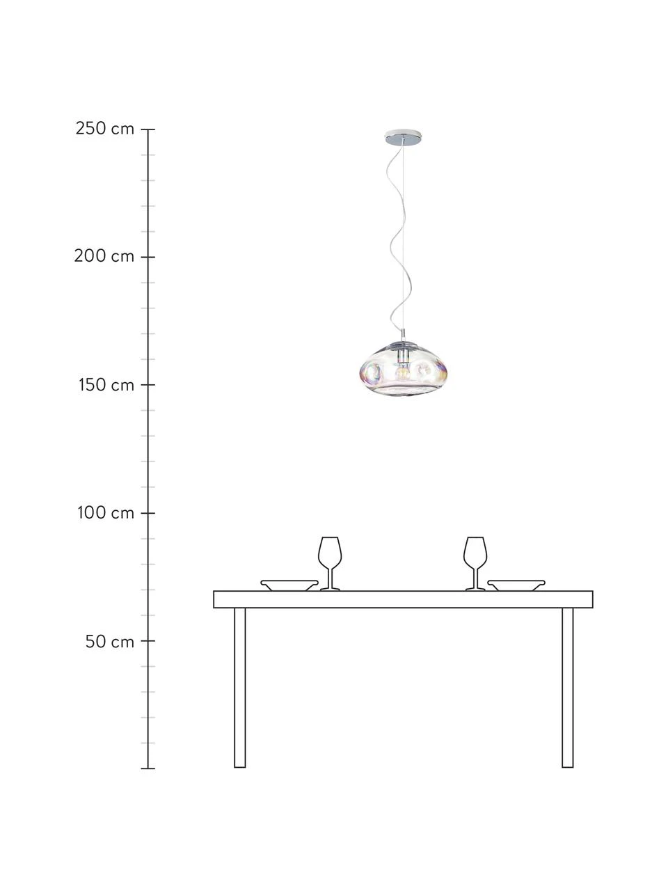 Westwing Collection Pendelleuchte Amora aus irisierendem Glas, Ø 35 x H 20 cm 5 Westwing Collection Pendelleuchte Amora aus irisierendem Glas, Ø 35 x H 20 cm – Bild 3