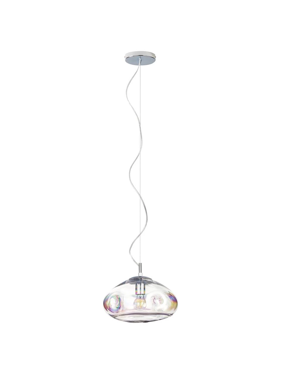 Westwing Collection Pendelleuchte Amora aus irisierendem Glas, Ø 35 x H 20 cm 6 Westwing Collection Pendelleuchte Amora aus irisierendem Glas, Ø 35 x H 20 cm – Bild 4