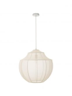 Westwing Collection Pendelleuchte Beau aus Netzstoff in Cremefarben, Ø 52 x H 52 cm -Leuchten Verkaufsladen Pendelleuchte Beau aus Netzstoff in Cremefarben 11