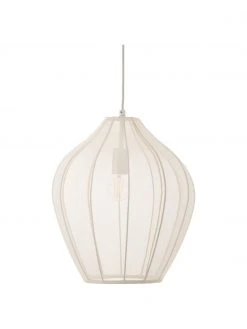 Westwing Collection Pendelleuchte Beau aus Netzstoff in Cremefarben, Ø 40 x H 40 cm
