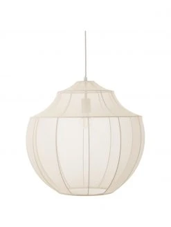Westwing Collection Pendelleuchte Beau aus Netzstoff in Cremefarben, Ø 52 x H 52 cm