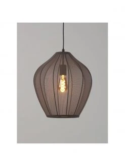 Westwing Collection Pendelleuchte Beau aus Netzstoff in Grau, Ø 40 x H 40 cm -Leuchten Verkaufsladen Pendelleuchte Beau aus Netzstoff in Grau 11