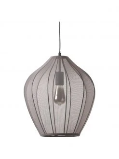 Westwing Collection Pendelleuchte Beau aus Netzstoff in Grau, Ø 40 x H 40 cm