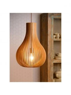 Lucide Pendelleuchte Bodo aus Holz, Ø 38 x H 55 cm -Leuchten Verkaufsladen Pendelleuchte Bodo aus Holz 1