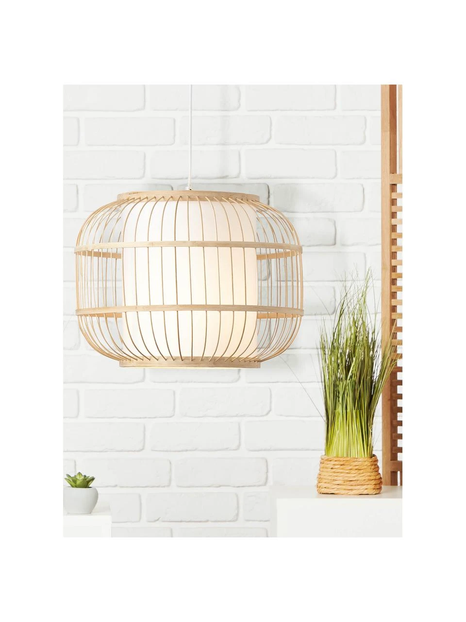 Pendelleuchte Bones aus Bambus, Ø 40 x H 30 cm 5 Pendelleuchte Bones aus Bambus, Ø 40 x H 30 cm – Bild 3