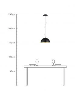 Westwing Collection Pendelleuchte Brad mit Gold-Dekor, Ø 38 x H 18 cm -Leuchten Verkaufsladen Pendelleuchte Brad mit Gold Dekor 3