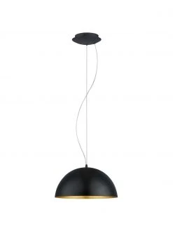 Westwing Collection Pendelleuchte Brad mit Gold-Dekor, Ø 38 x H 18 cm -Leuchten Verkaufsladen Pendelleuchte Brad mit Gold Dekor 4