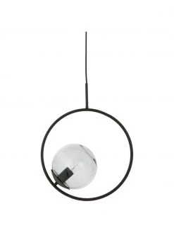 Westwing Collection Pendelleuchte Chloe aus Rauchglas, B 40 x H 51 cm