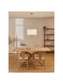 Westwing Collection Pendelleuchte Clouds aus Leinen in Beige, Ø 50 x H 29 cm -Leuchten Verkaufsladen Pendelleuchte Clouds aus Leinen in Beige 2