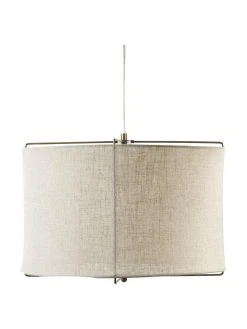 Westwing Collection Pendelleuchte Clouds aus Leinen in Beige, Ø 50 x H 29 cm