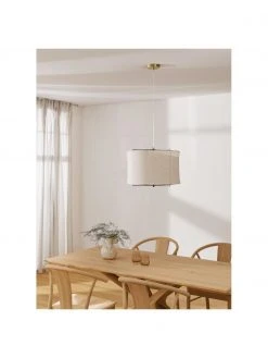 Westwing Collection Pendelleuchte Clouds aus Leinen in Beige, Ø 50 x H 29 cm -Leuchten Verkaufsladen Pendelleuchte Clouds aus Leinen in Beige 3