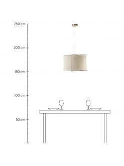 Westwing Collection Pendelleuchte Clouds aus Leinen in Beige, Ø 50 x H 29 cm -Leuchten Verkaufsladen Pendelleuchte Clouds aus Leinen in Beige 4