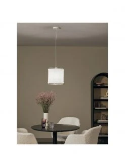 Westwing Collection Pendelleuchte Clouds aus Leinen in Wei&szlig;, Ø 30 x H 30 cm -Leuchten Verkaufsladen Pendelleuchte Clouds aus Leinen in Weiss 10