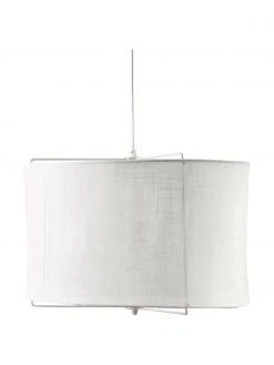 Westwing Collection Pendelleuchte Clouds aus Leinen in Wei&szlig;, Ø 50 x H 29 cm