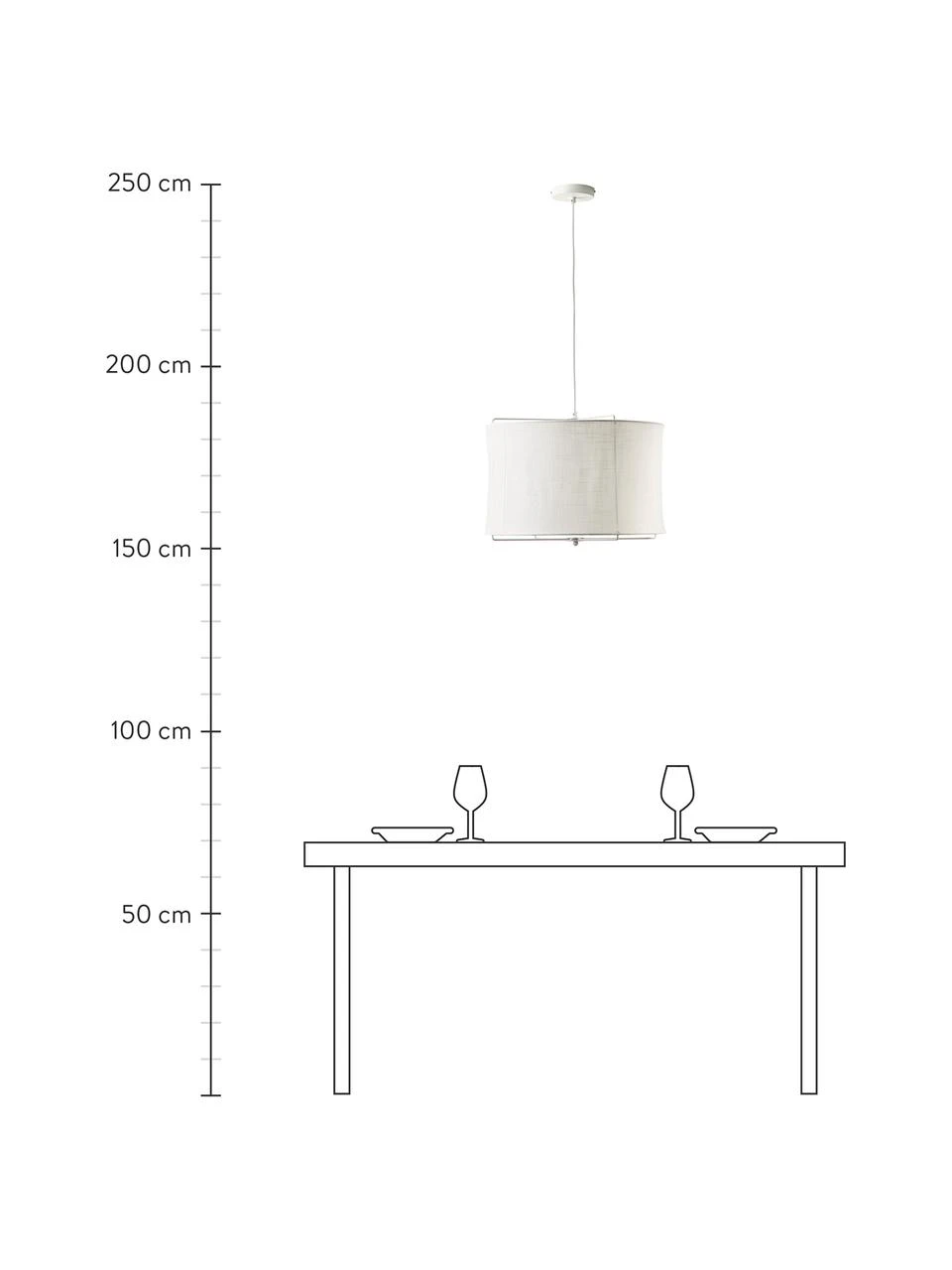 Westwing Collection Pendelleuchte Clouds aus Leinen in Weiß, Ø 50 x H 29 cm 6 Westwing Collection Pendelleuchte Clouds aus Leinen in Weiß, Ø 50 x H 29 cm – Bild 4