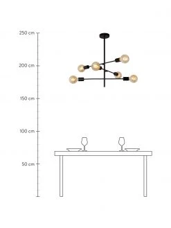 Lucide Pendelleuchte Lester in Schwarz, Ø 59 x H 83 cm 11 Lucide Pendelleuchte Lester in Schwarz, Ø 59 x H 83 cm -Leuchten Verkaufsladen Pendelleuchte Lester in Schwarz 3