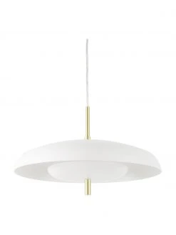 Westwing Collection Pendelleuchte Mathea in Wei&szlig;-Gold, Ø 38 x H 8 cm