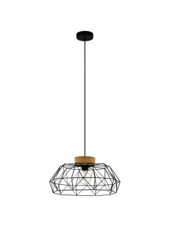 Pendelleuchte Padstow mit Holz-Dekor, Ø 46 x H 26 cmNur noch wenige verfügbar -Leuchten Verkaufsladen Pendelleuchte Padstow mit Holz Dekor 2