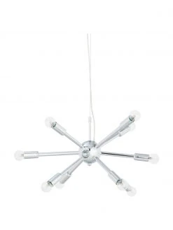 Westwing Collection Pendelleuchte Spike in Chrom, Ø 50 cm