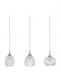 Pendelleuchte Vario aus satiniertem Glas, B 76 x H 24 cm