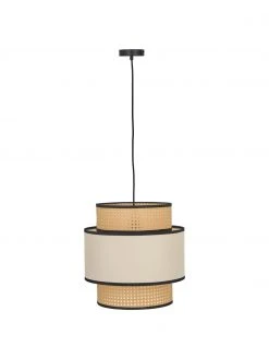 Westwing Collection Pendelleuchte Vienna aus Wiener Geflecht mit cremefarbenem Stoff, Ø 40 x H 40 cm -Leuchten Verkaufsladen Pendelleuchte Vienna aus Wiener Geflecht mit cremefarbenem Stoff 5