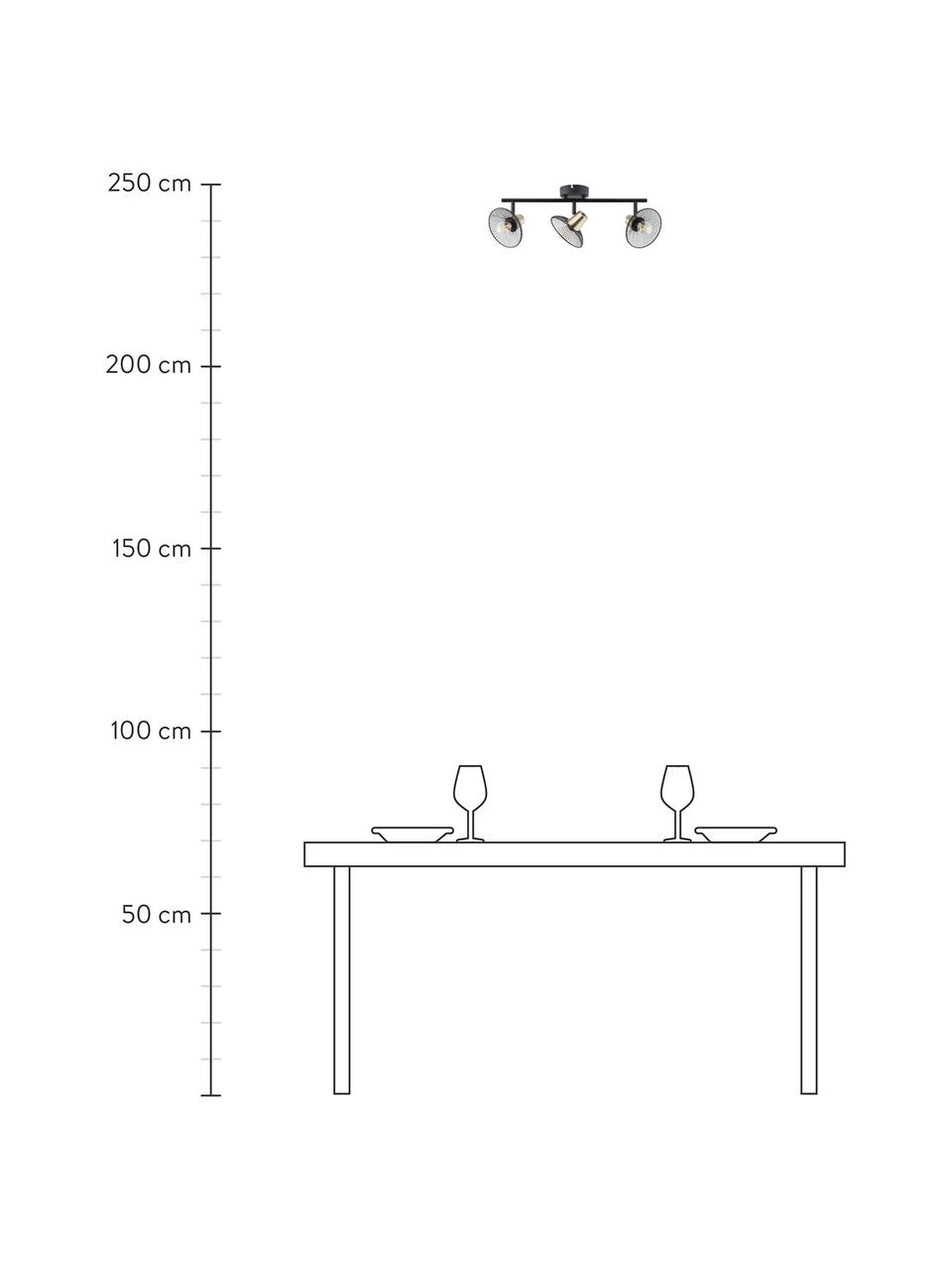 Retro-Deckenstrahler Gordon, B 49 x H 18 cm 4 Retro-Deckenstrahler Gordon, B 49 x H 18 cm – Bild 2