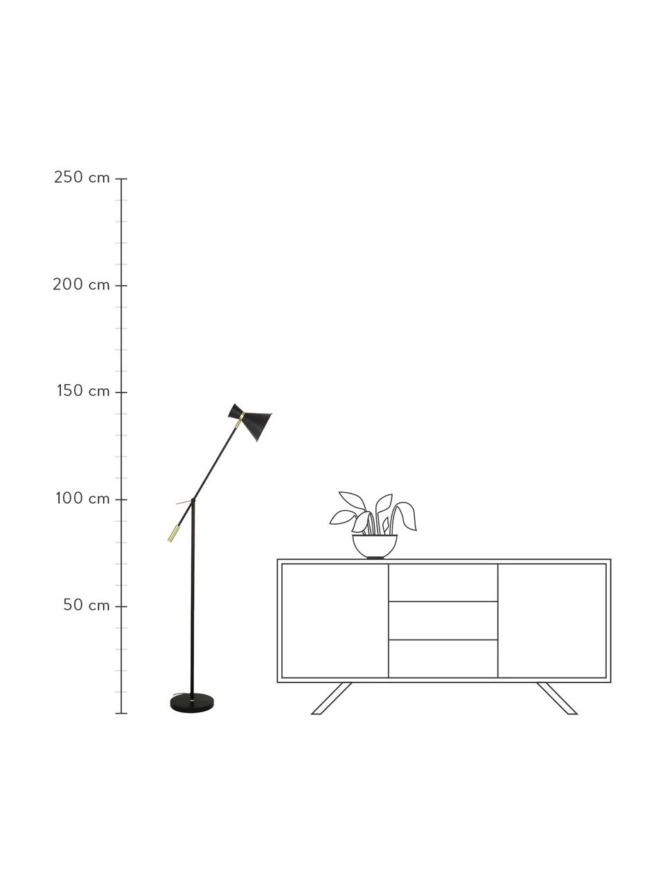 Westwing Collection Retro-Leselampe Audrey aus Metall, B 90 x H 145 cm 5 Westwing Collection Retro-Leselampe Audrey aus Metall, B 90 x H 145 cm – Bild 3