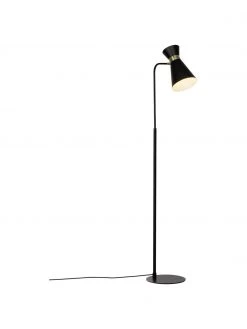 Retro-Leselampe Grazia in Schwarz-Gold, B 39 x H 144 cm