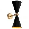 Retro-Wandleuchte Vesper mit Gold-Dekor, T 18 x H 32 cm