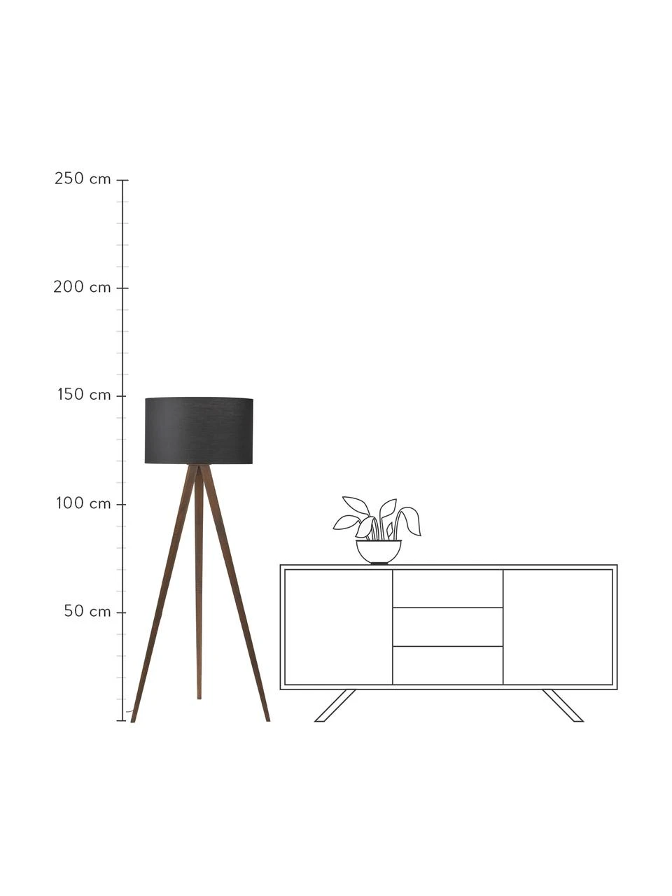 Westwing Collection Skandi-Tripod Stehlampe Jake aus Massivholz, Ø 60 cm, H 150 cm 4 Westwing Collection Skandi-Tripod Stehlampe Jake aus Massivholz, Ø 60 cm, H 150 cm – Bild 2