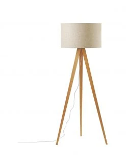 Westwing Collection Skandi-Tripod Stehlampe Jake aus Massivholz, Ø 60 cm, H 150 cm