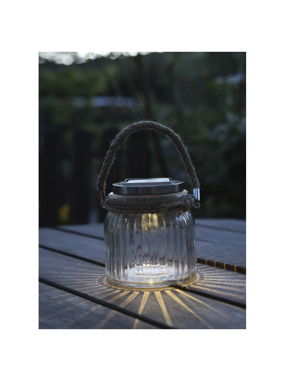 Solar Außentischlampe Glass Jar, B 11 x H 12 cm 4 Solar Außentischlampe Glass Jar, B 11 x H 12 cm – Bild 2