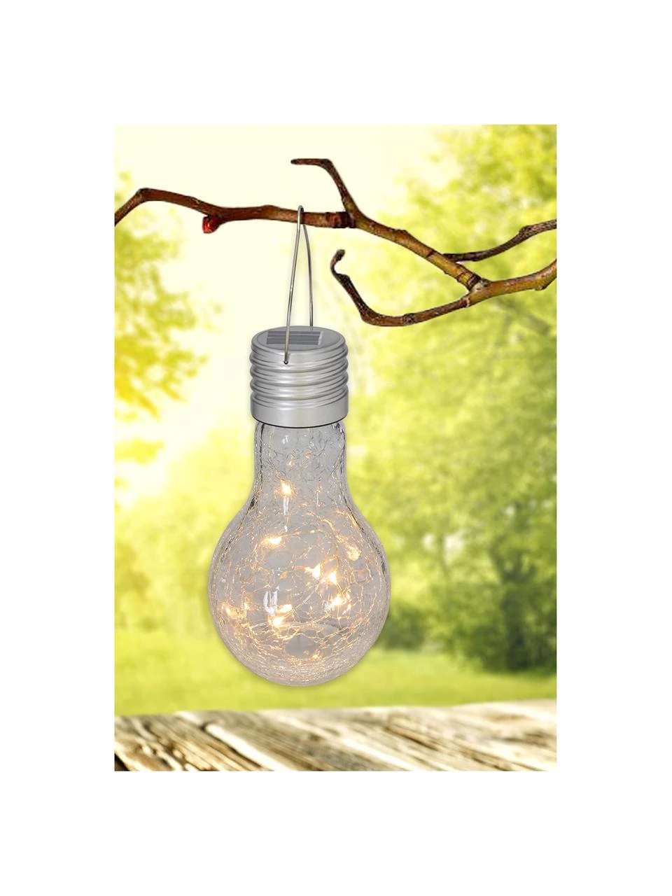 Solar Hängelampe Martin, 3 Stück, Ø 10 x H 20 cm 5 Solar Hängelampe Martin, 3 Stück, Ø 10 x H 20 cm – Bild 3