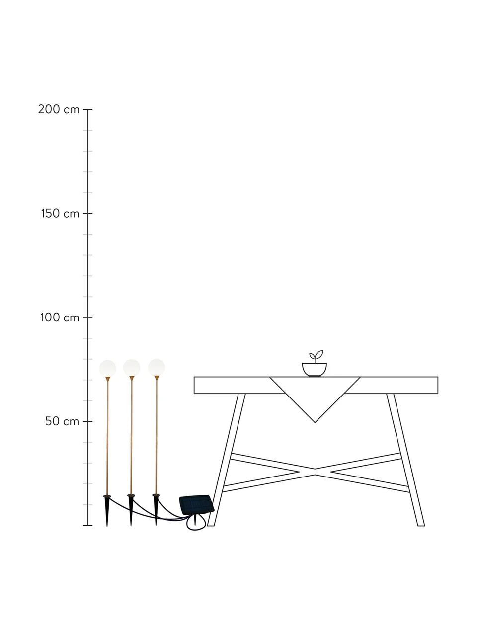 Solar Wegeleuchte Bruna, Ø 8 x H 80 cm 5 Solar Wegeleuchte Bruna, Ø 8 x H 80 cm – Bild 3