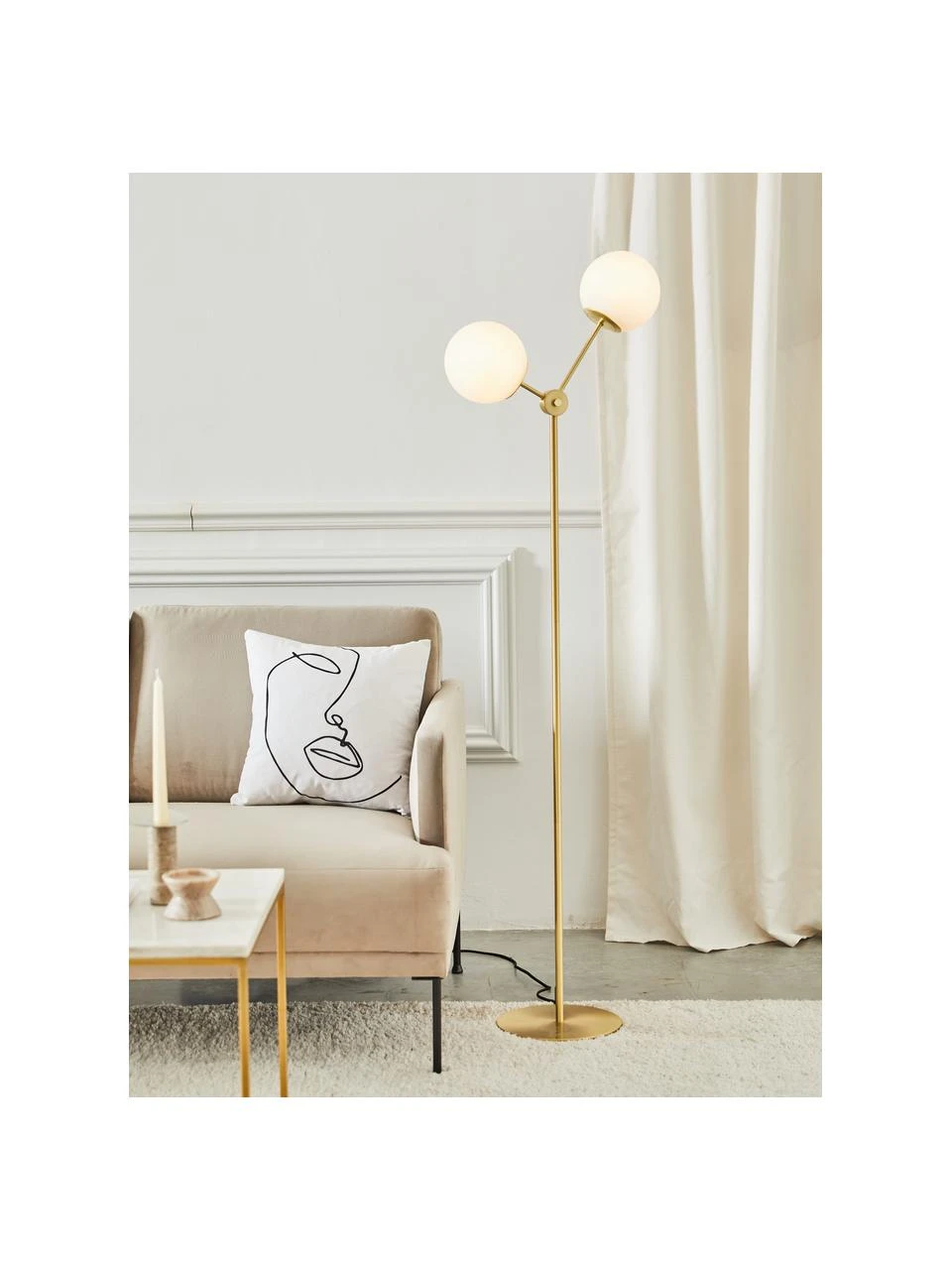 Westwing Collection Stehlampe Aurelia aus Opalglas, Ø 25 x H 155 cm 4 Westwing Collection Stehlampe Aurelia aus Opalglas, Ø 25 x H 155 cm – Bild 2