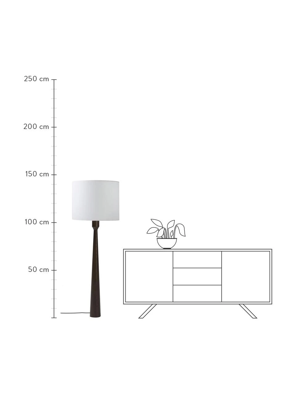 Westwing Collection Stehlampe Jascha aus dunklem Eschenholz, Ø 50 x H 145 cm 5 Westwing Collection Stehlampe Jascha aus dunklem Eschenholz, Ø 50 x H 145 cm – Bild 3