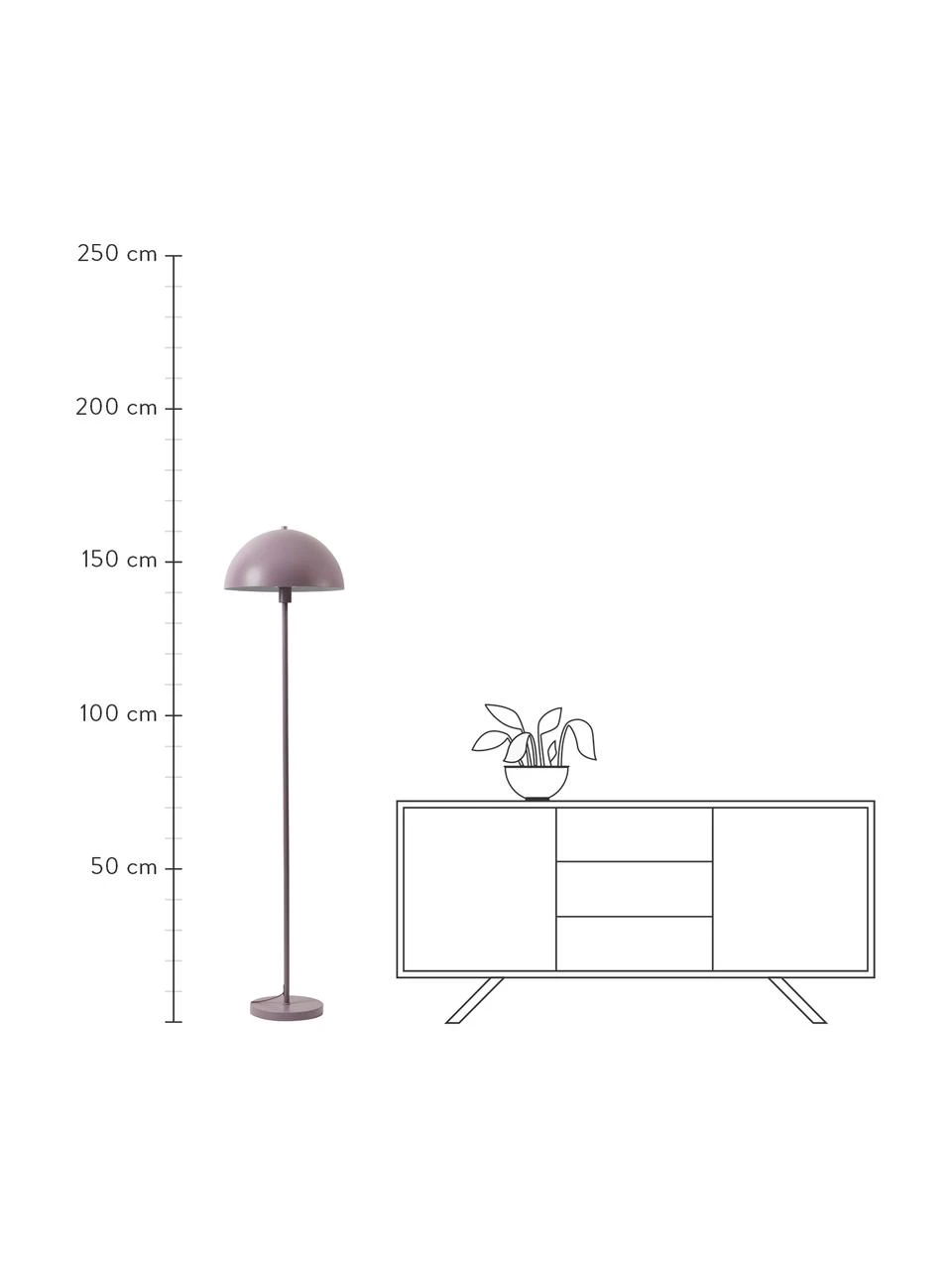 Westwing Collection Stehlampe Matilda in Mauve, Ø 40 x H 164 cm 6 Westwing Collection Stehlampe Matilda in Mauve, Ø 40 x H 164 cm – Bild 4