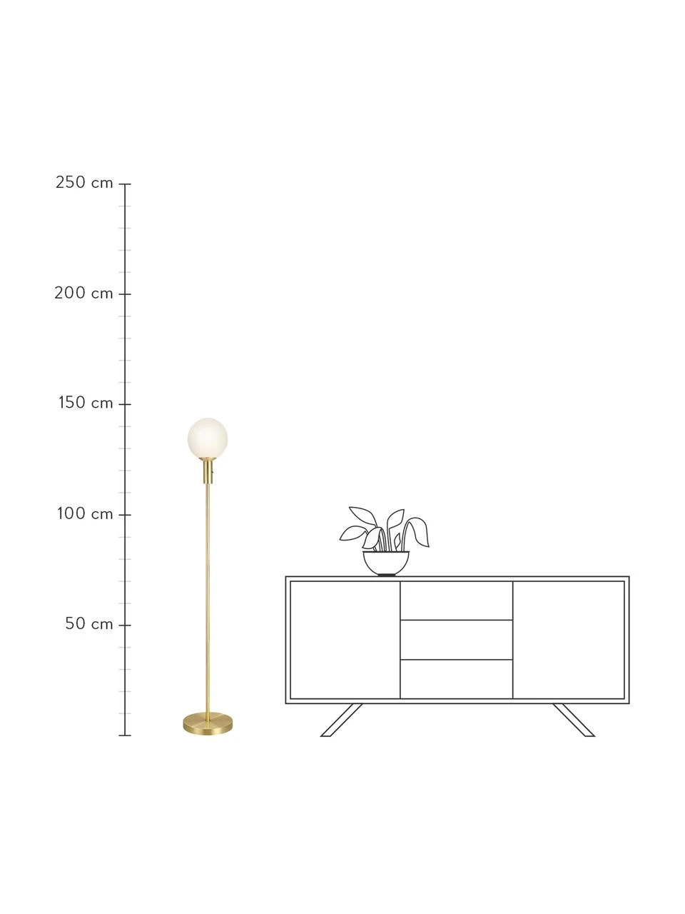 Markslöjd Stehlampe Minna aus Opalglas, Ø 22 x H 144 cm 5 Markslöjd Stehlampe Minna aus Opalglas, Ø 22 x H 144 cm – Bild 3