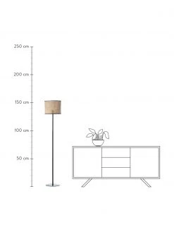 Stehlampe Wiley mit Rattanschirm, Ø 30 x H 154 cm -Leuchten Verkaufsladen Stehlampe Wiley mit Rattanschirm 2