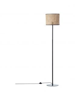 Stehlampe Wiley mit Rattanschirm, Ø 30 x H 154 cm