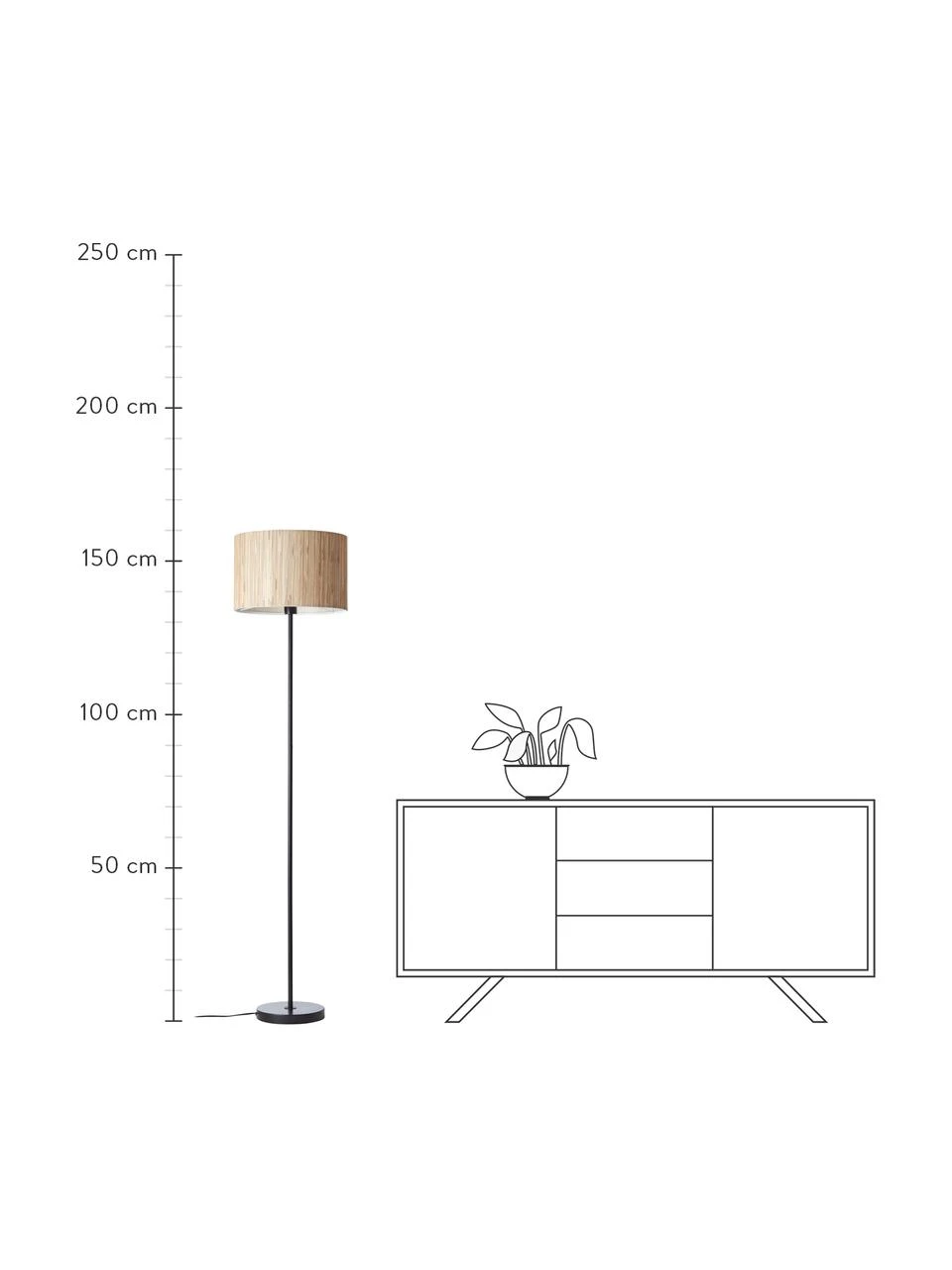 Stehlampe Wimea aus Seegras, Ø 38 x H 162 cm 5 Stehlampe Wimea aus Seegras, Ø 38 x H 162 cm – Bild 3